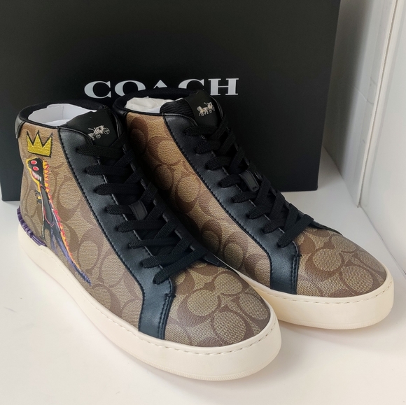 *Last One!* COACH X JEAN-MICHEL BASQUIAT Clip High Top Sneaker - Picture 6 of 9